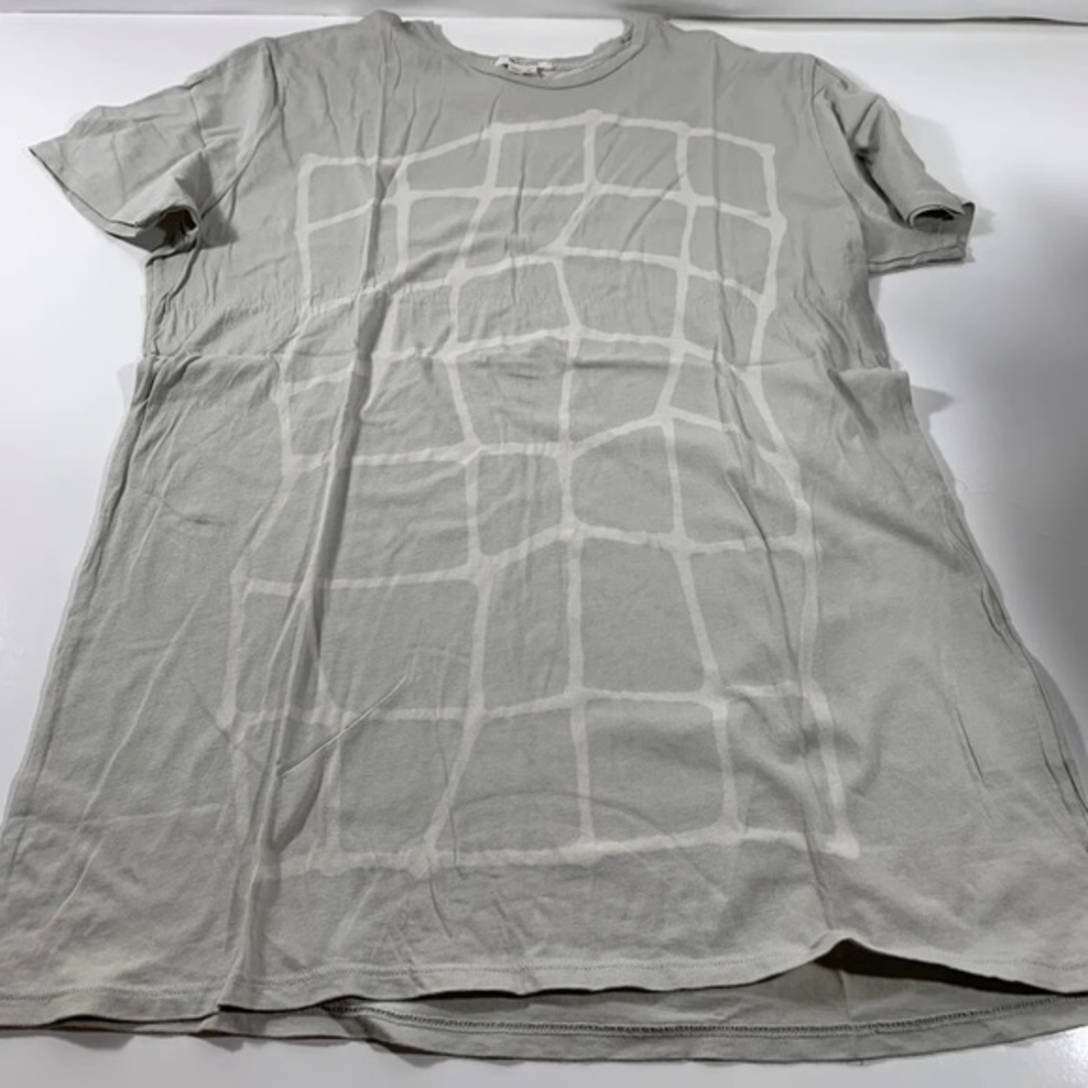 Helmut Lang Short Sleeve Mens T Shirt Light Sage Green‎ Abstract Geo Print Sz M